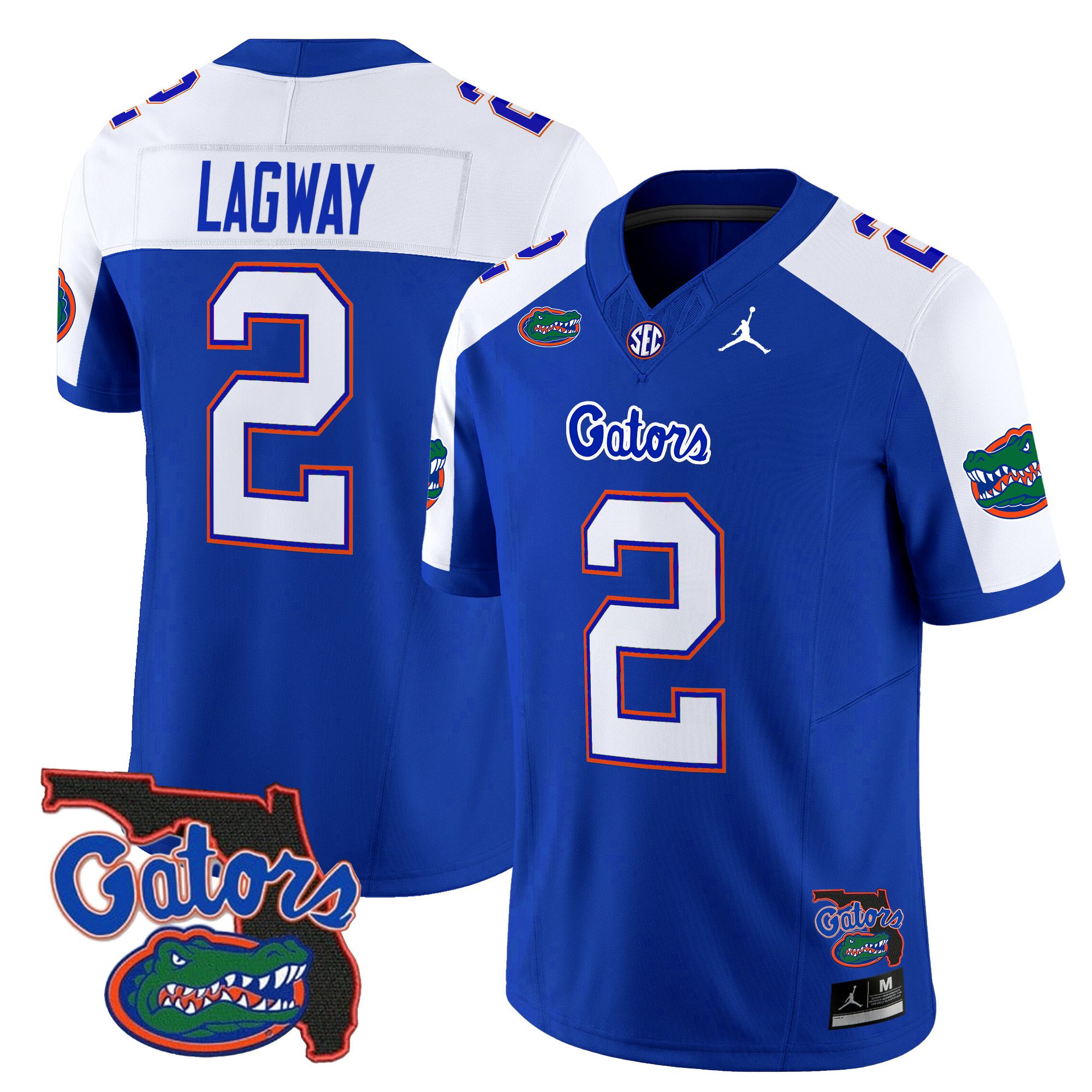 Men Florida Gators #2 Lagway Blue 2024 Florida Patch Vapor Limited NCAA Jersey->ncaa teams->NCAA Jersey